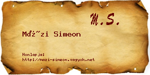 Mázi Simeon névjegykártya